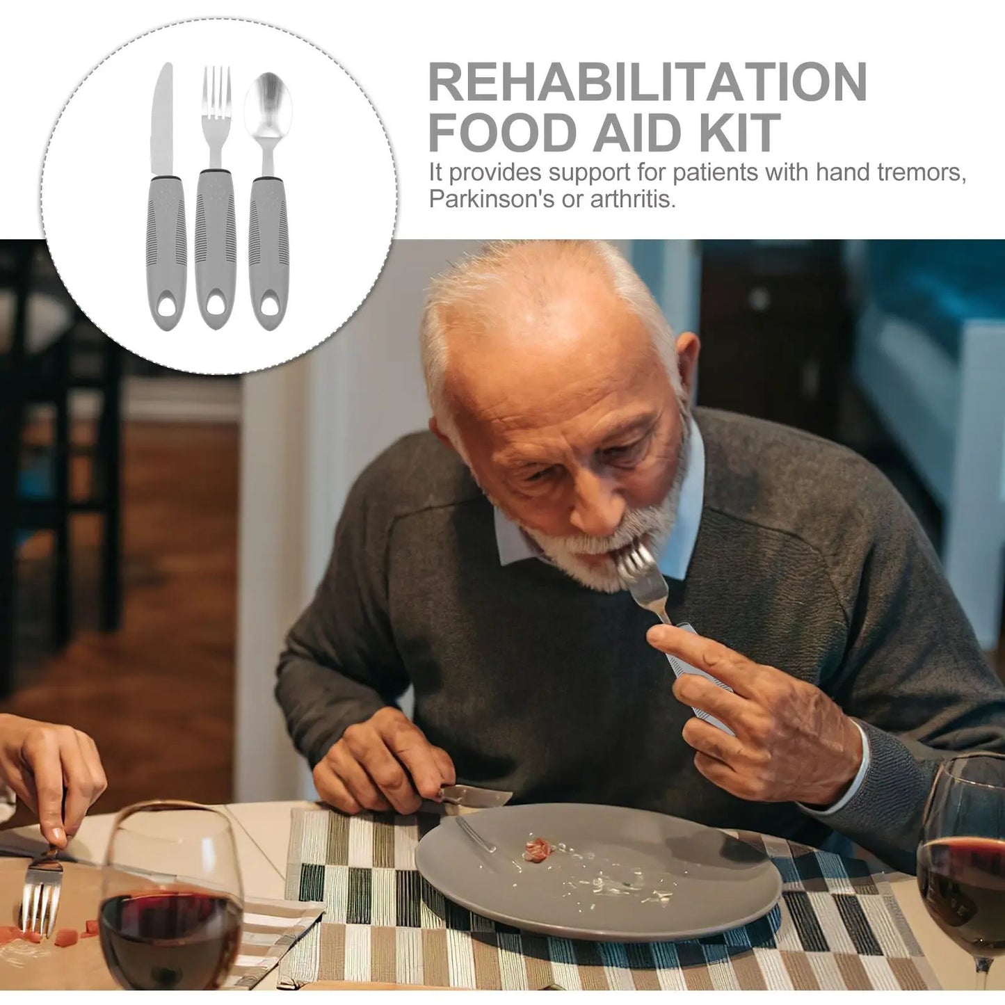 Set of 4 Adaptive Utensils Set for the Elderly